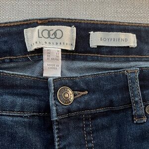 LOGO by Lori Goldstein Boyfriend Jeans - Deep Indigo